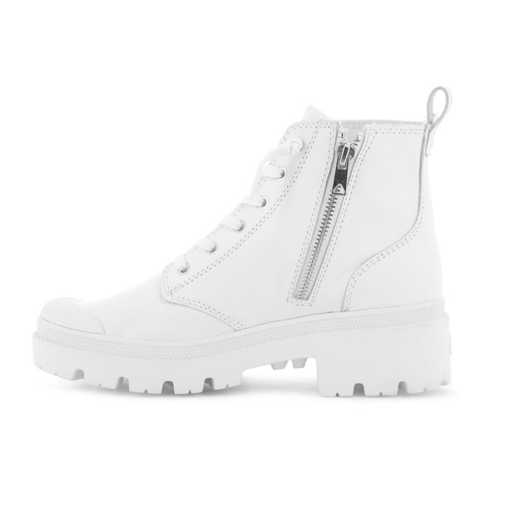 Bottes Palladium Pallabase Leather Femme Blanche | FR UOR709Y